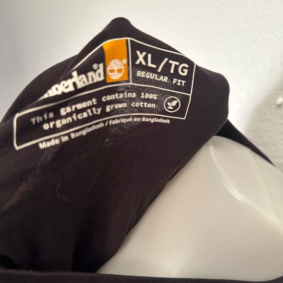 Timberland Mens Long Sleeve Logo T-Shirt xL Regular Fit Black Yellow - Picture 5 of 5